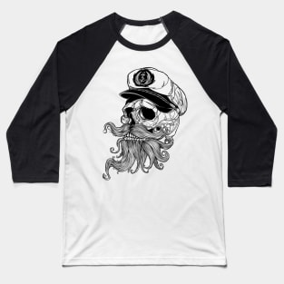 Sailor Bearded Skull Baseball T-Shirt